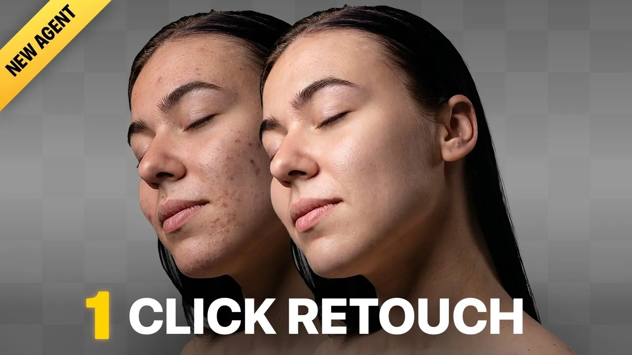 Video walkthrough of AI portrait retouching that preserves skin texture